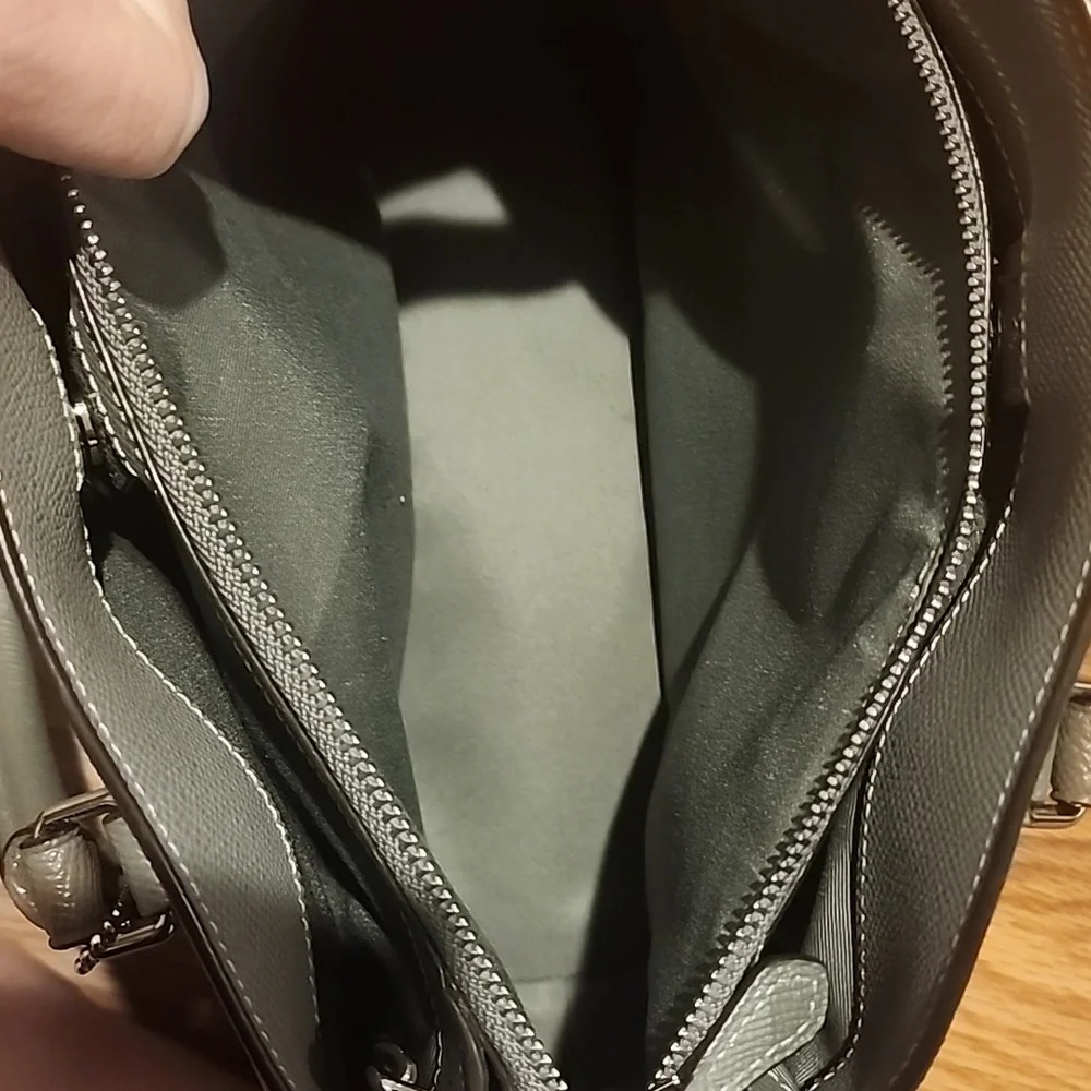 Coach Dark Gray Purse and Wallet Set